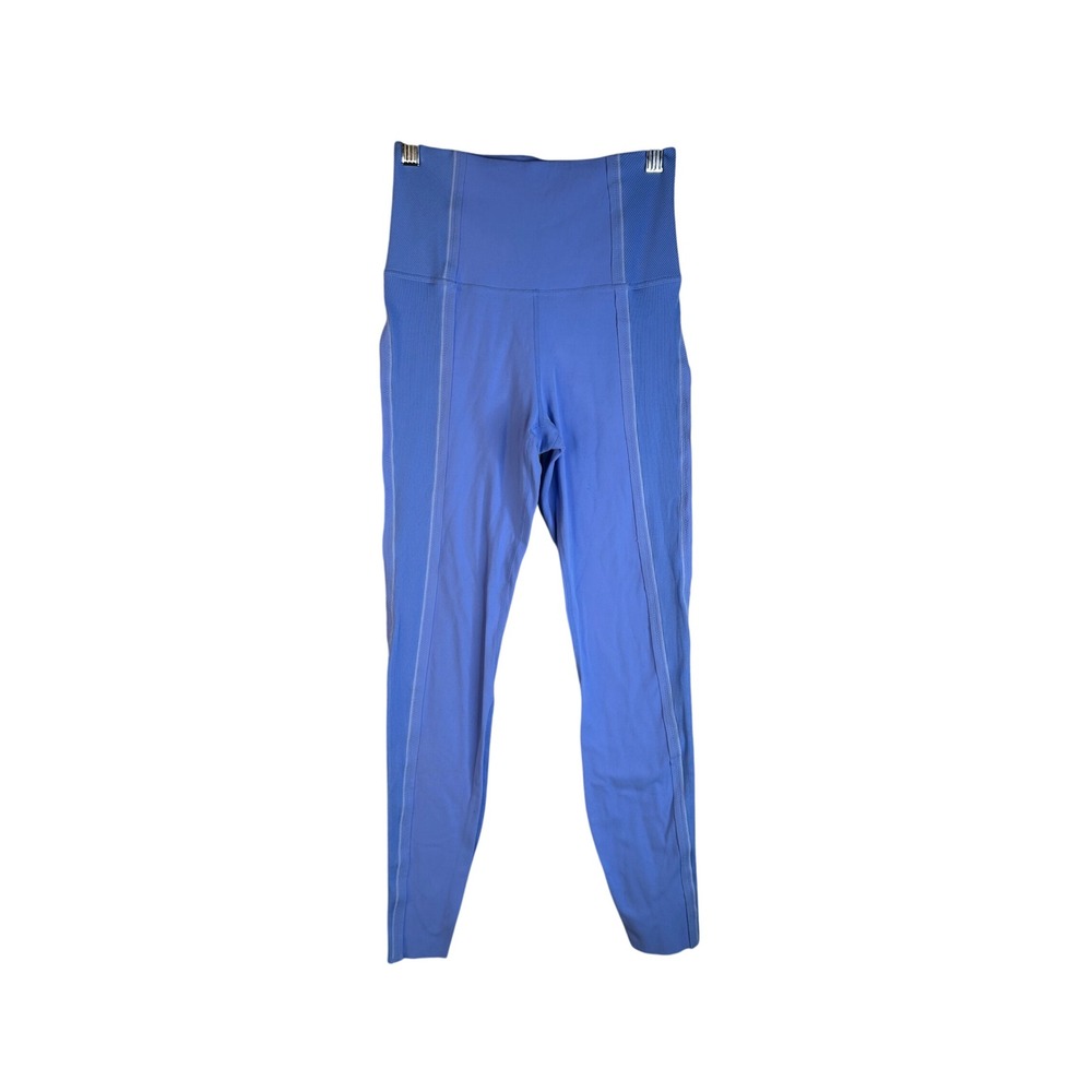Nike Women's Blue Yoga Dri-FIT High Waisted Ribbed‎ Panel Leggings Size Small